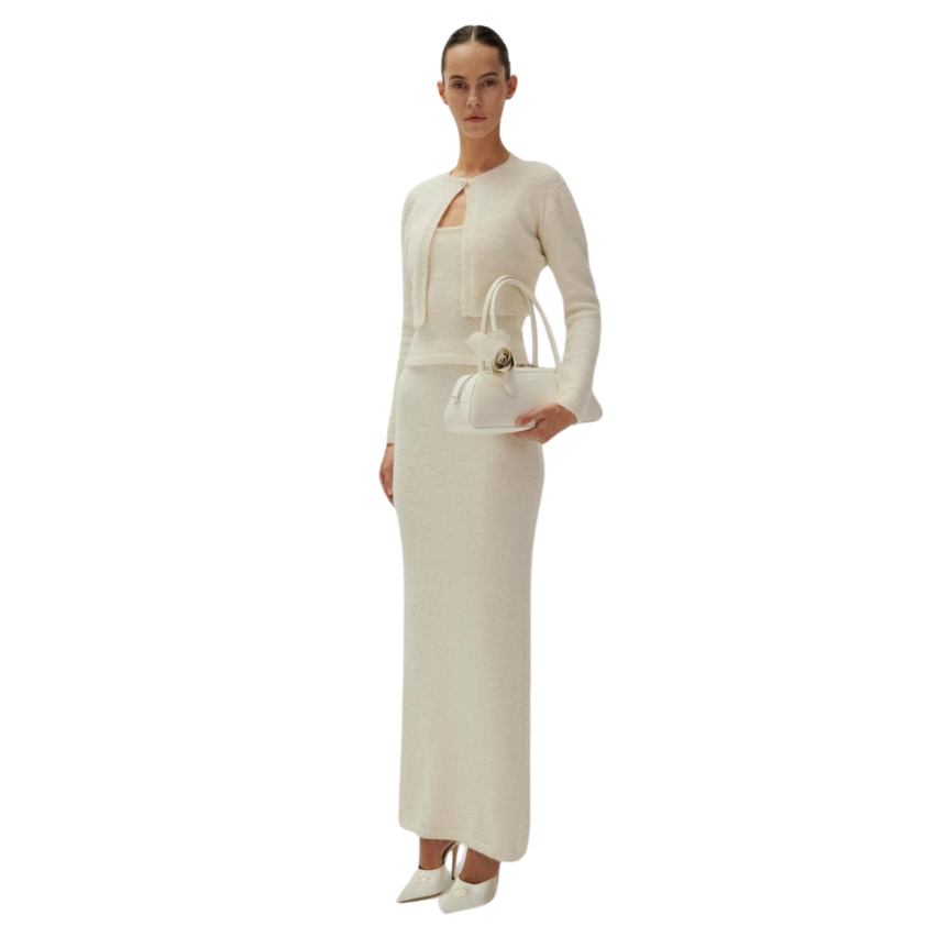 Cardigan court MAGDA BUTRYM mohair crème un bouton