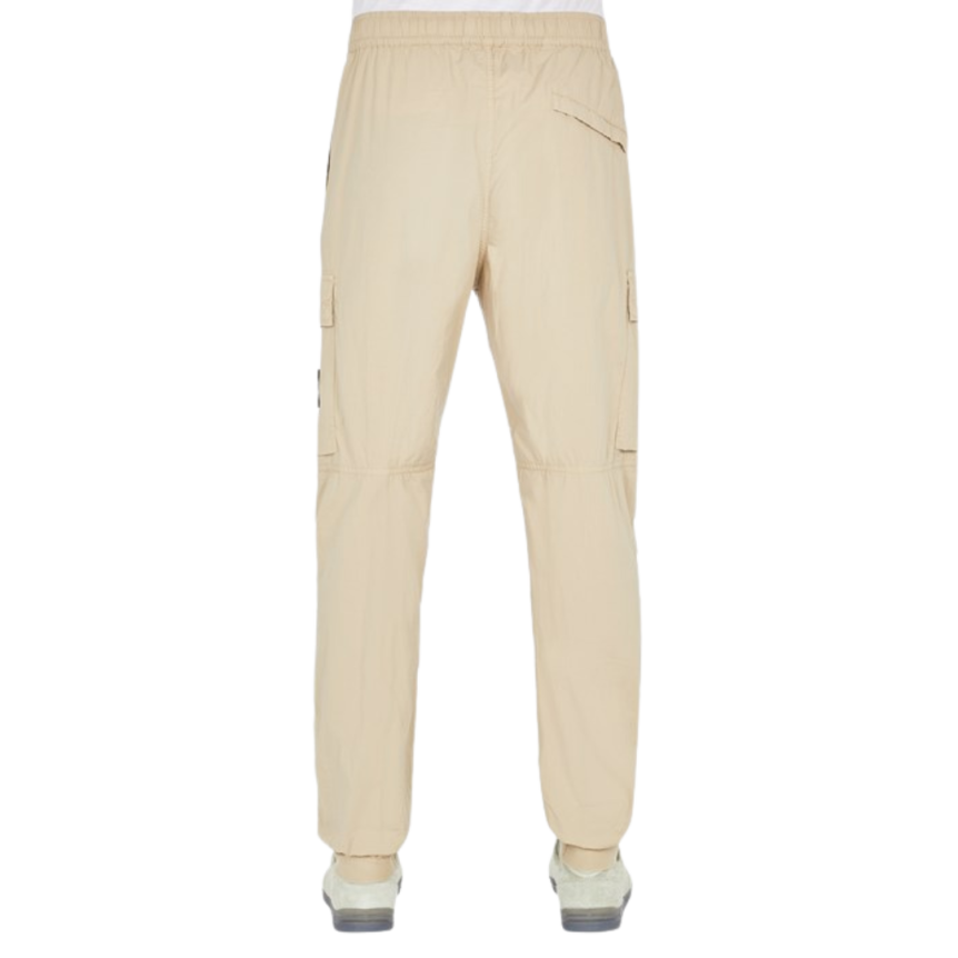 Pantalon Cargo STONE ISLAND coton léger camel bas élastique