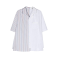 Chemise ample coton blanc rayures multicolore patch dos