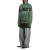 Sweat-shirt capuche hoodie coton vert logo tape type noir