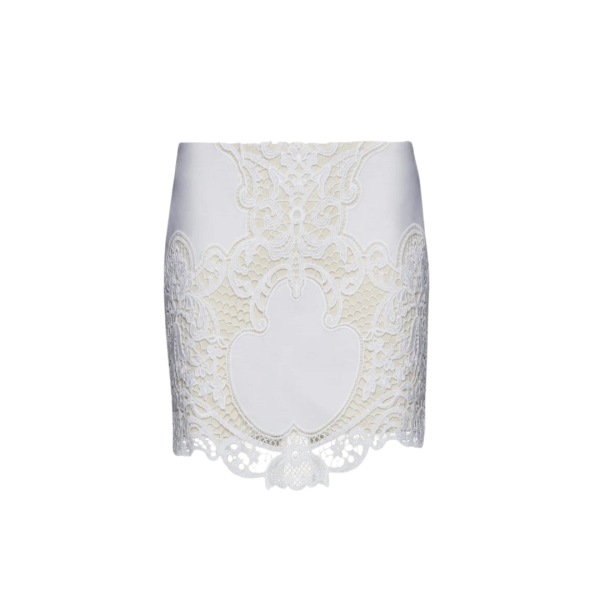 jupe mini MAHDA BUTRYM coton broderie dentelle blanche