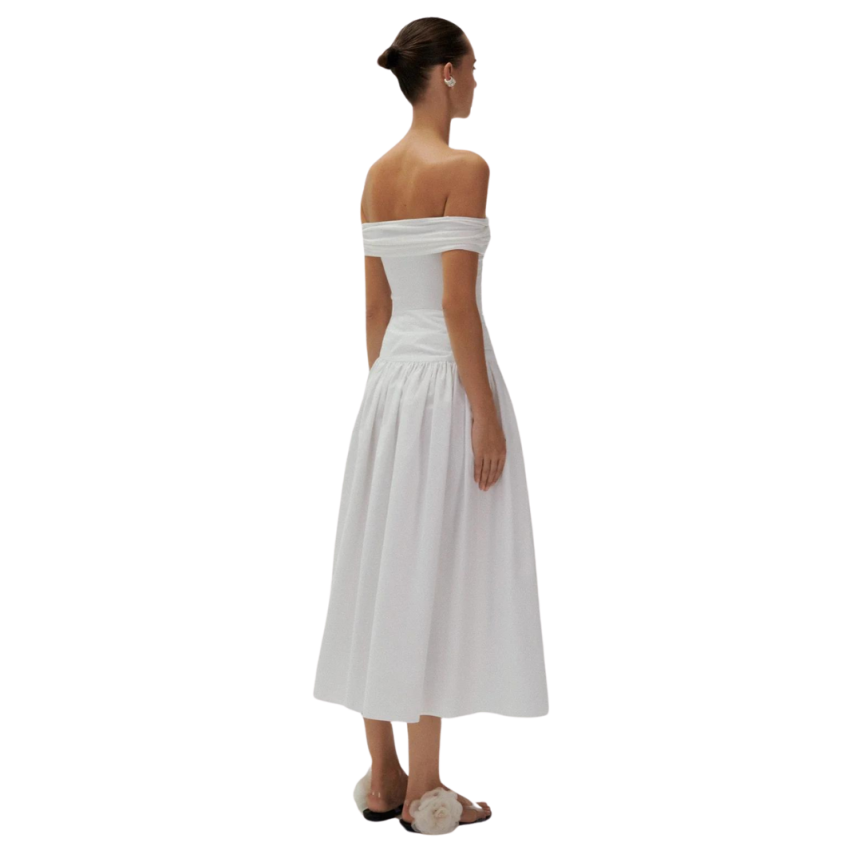 Jupe mi-longue MAGDA BUTRYM ample à nouer en coton blanc