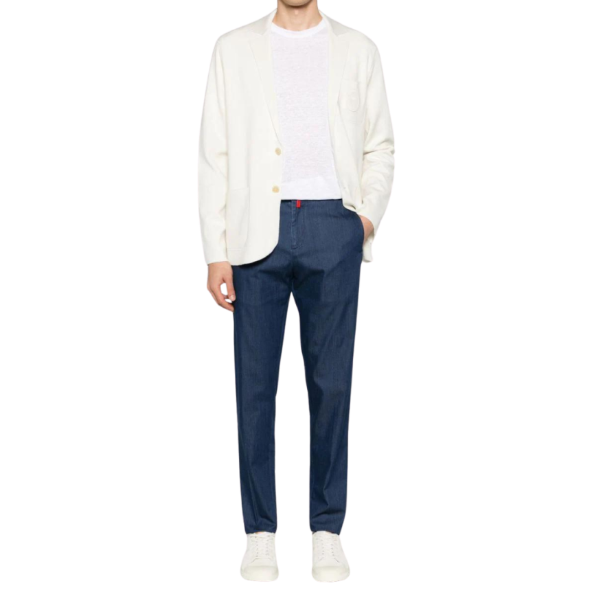 T-shirt ZEGNA col rond manche courte lin blanc