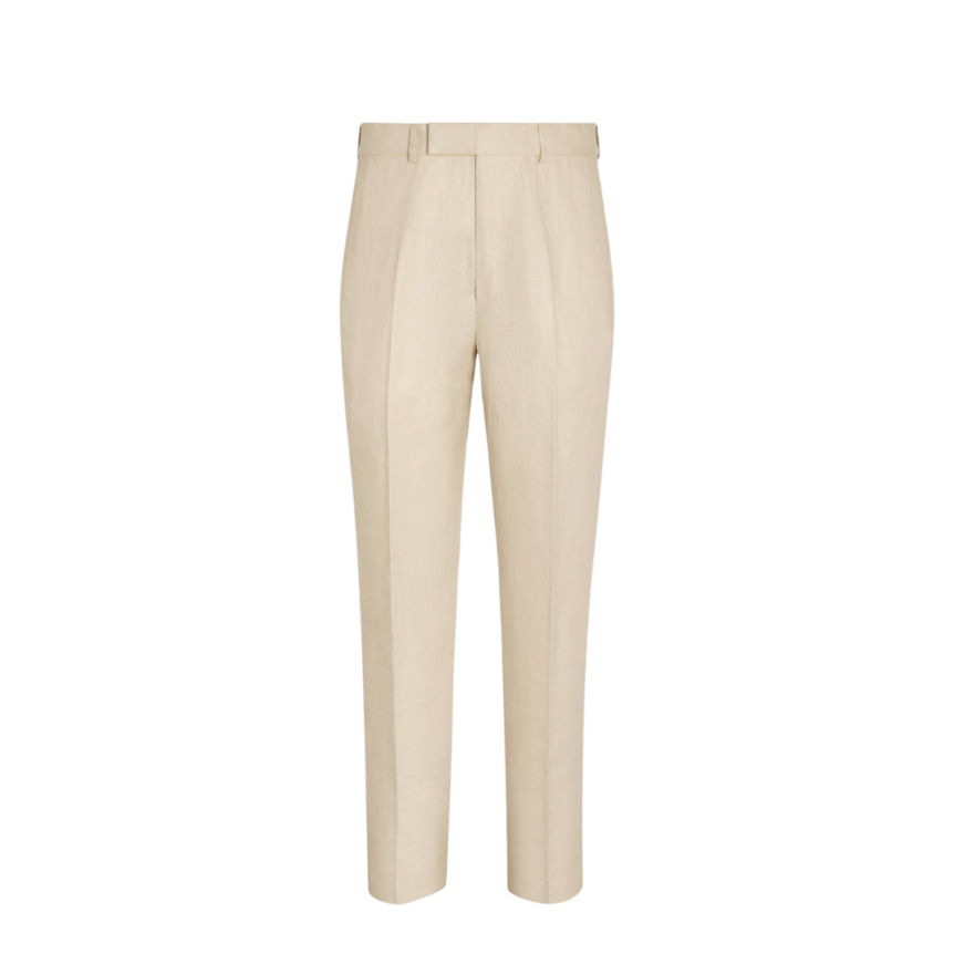 Pantalon habillé ZEGNA Oasi Lino ajusté lin beige clair