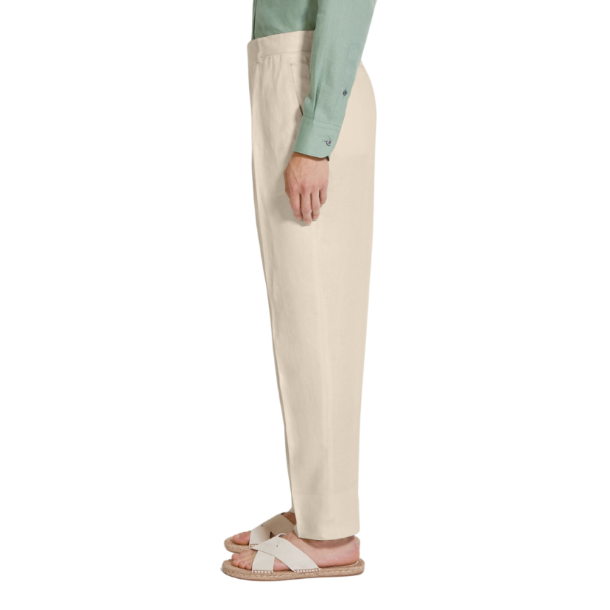 Pantalon habillé ZEGNA Oasi Lino ajusté lin beige clair