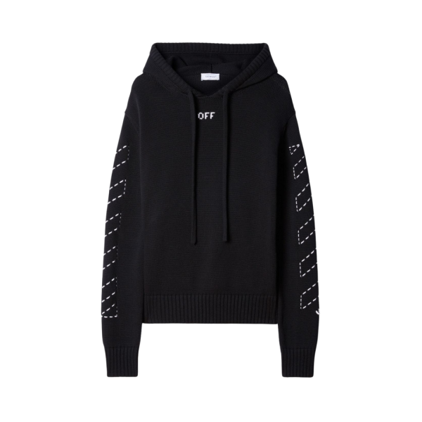 sweat à capuche OFF-WHITE Flèches Diag blanc surpiqures