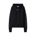 Sweat à capuche Flèches Diag blanc surpiqures