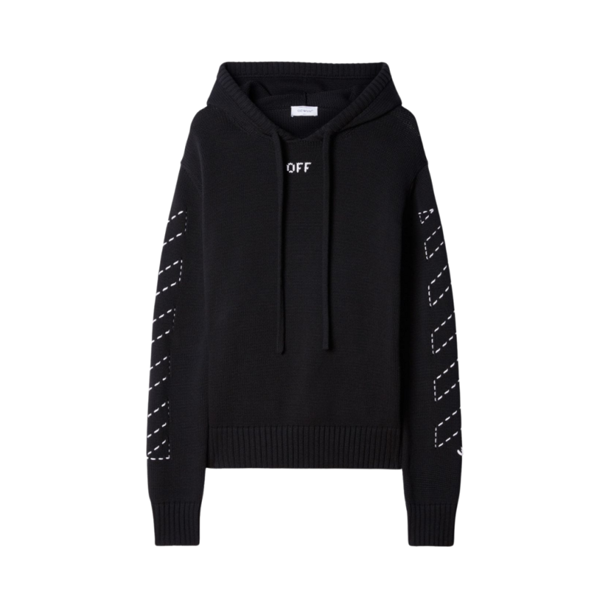 sweat à capuche OFF-WHITE Flèches Diag blanc surpiqures