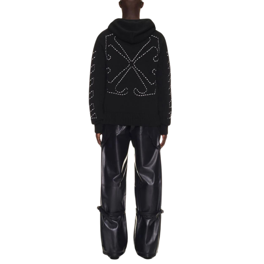 sweat à capuche OFF-WHITE Flèches Diag blanc surpiqures