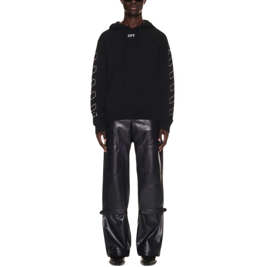 sweat à capuche OFF-WHITE Flèches Diag blanc surpiqures