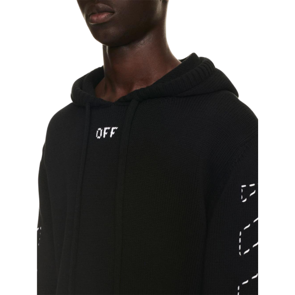 sweat à capuche OFF-WHITE Flèches Diag blanc surpiqures