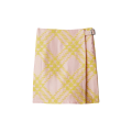 Jupe Kilt laine check rose jaune