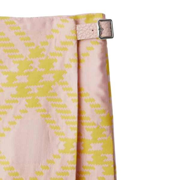 Jupe Kilt laine check rose jaune