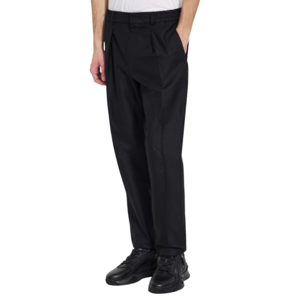 Pantalon FENDI coton noir ceinture élastique