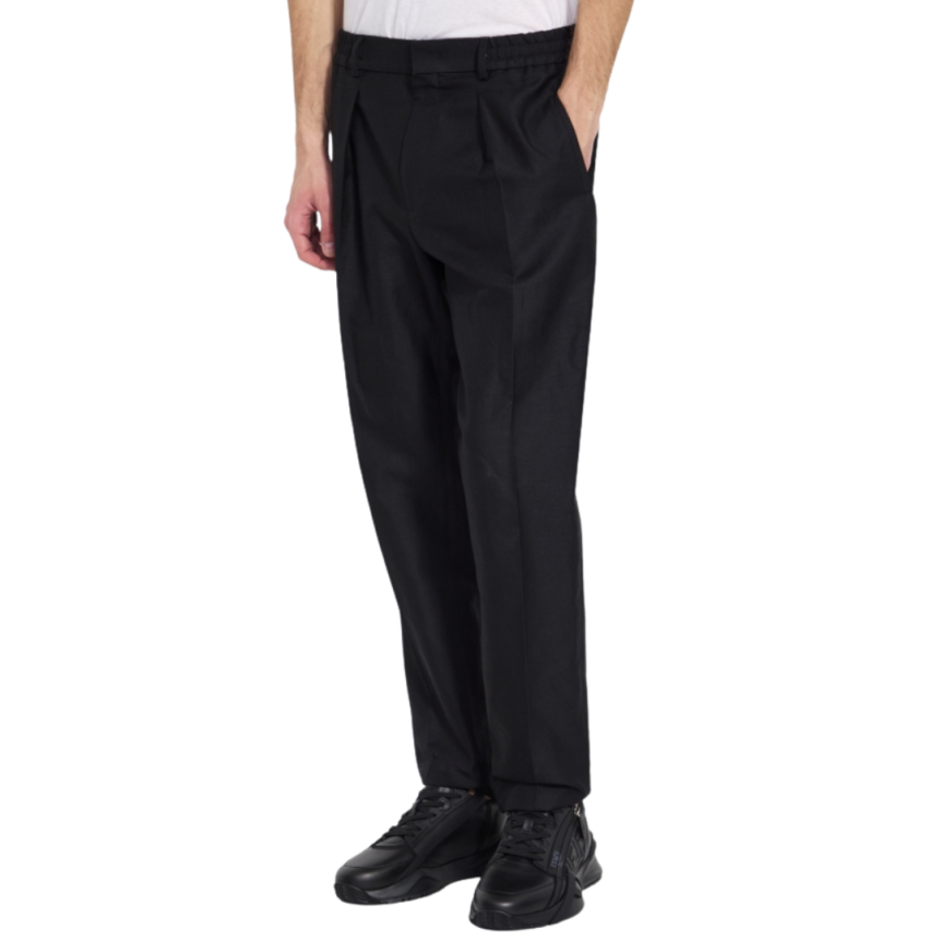 Pantalon FENDI coton noir ceinture élastique