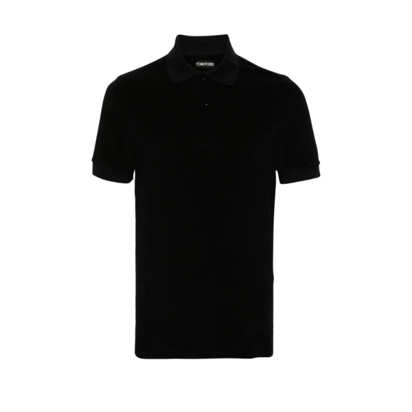 Polo TOM FORD manche courte coton mélangé éponge noir