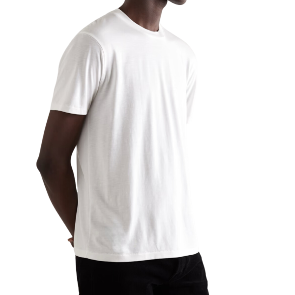T-shirt TOM FORD col rond lyocell coton blanc