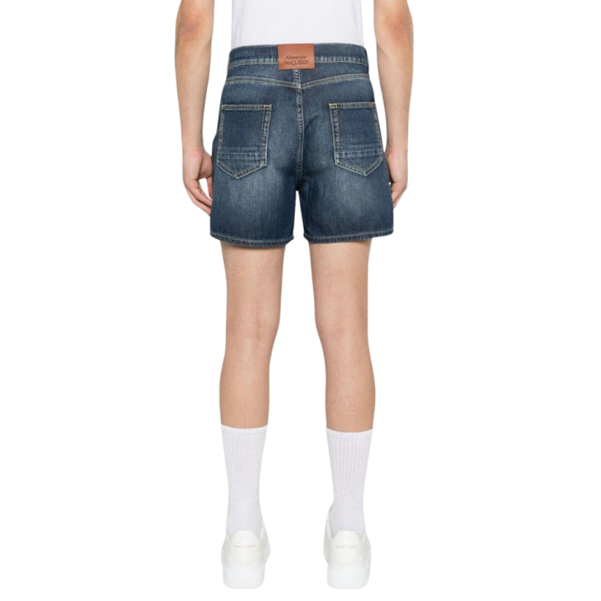 Short ALEXANDER MC QUEEN denim jeans bleu