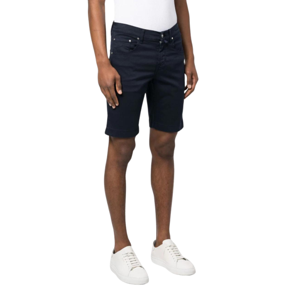 Bermuda JACOB COHEN Nicolas coton stretch bleu marine 5 poches