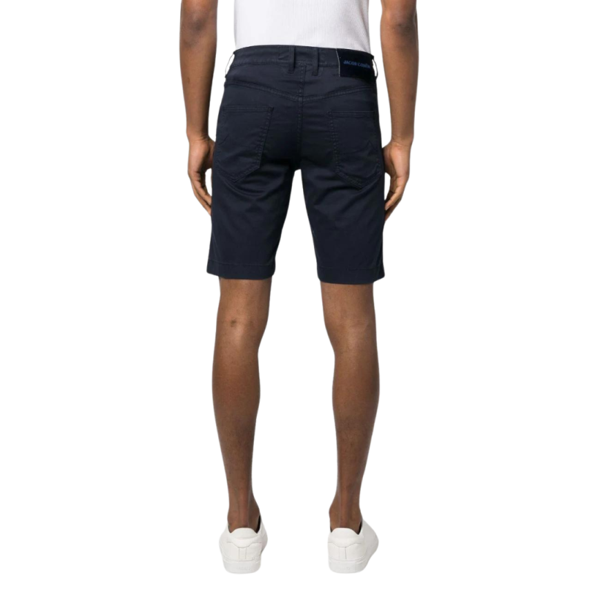 Bermuda JACOB COHEN Nicolas coton stretch bleu marine 5 poches