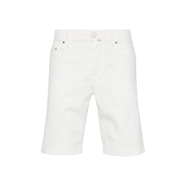 Bermuda JACOB COHEN Nicolas coton stretch blanc 5 poches
