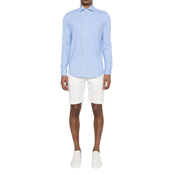 Bermuda JACOB COHEN Nicolas coton stretch blanc 5 poches