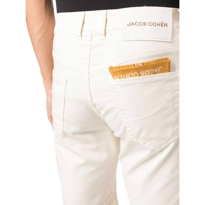 Bermuda JACOB COHEN Nicolas coton stretch crème 5 poches