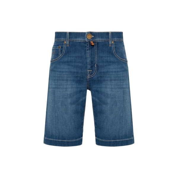 Short JACOB COHEN Nicolas slim taille basse jean denim bleu poches