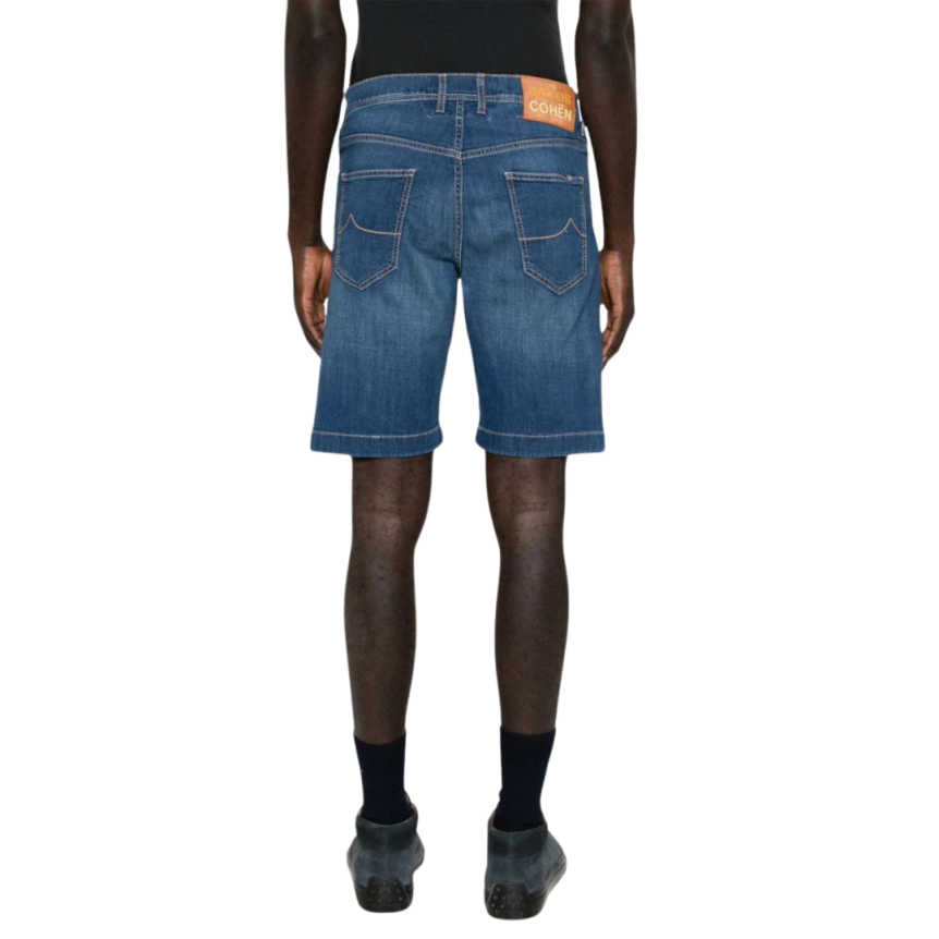 Short JACOB COHEN Nicolas slim taille basse jean denim bleu poches