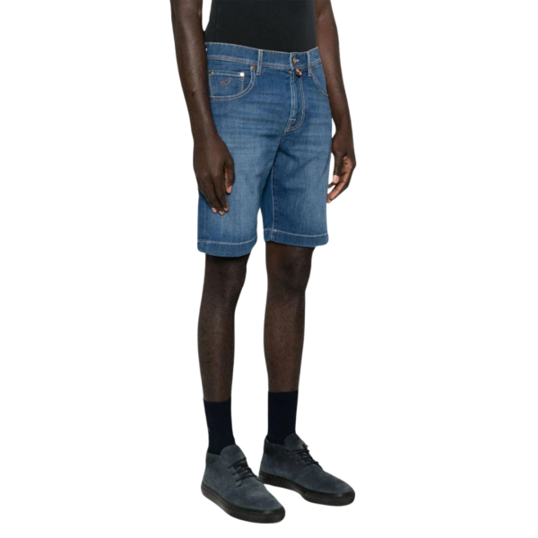 Short JACOB COHEN Nicolas slim taille basse jean denim bleu poches