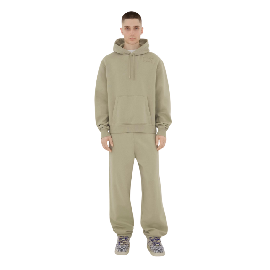 Sweat à capuche BURBERRY jersey coton épais beige motif chevalier