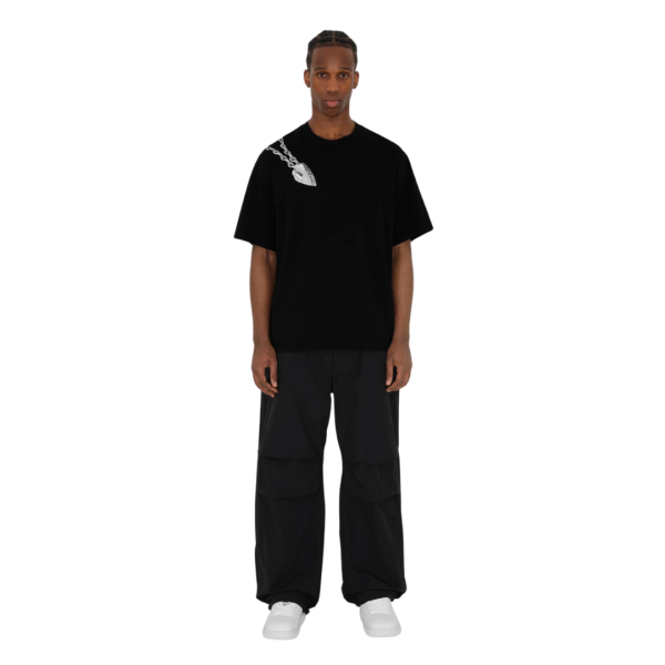 T-shirt BURBERRY jersey coton noir imprimé bijoux accessoires