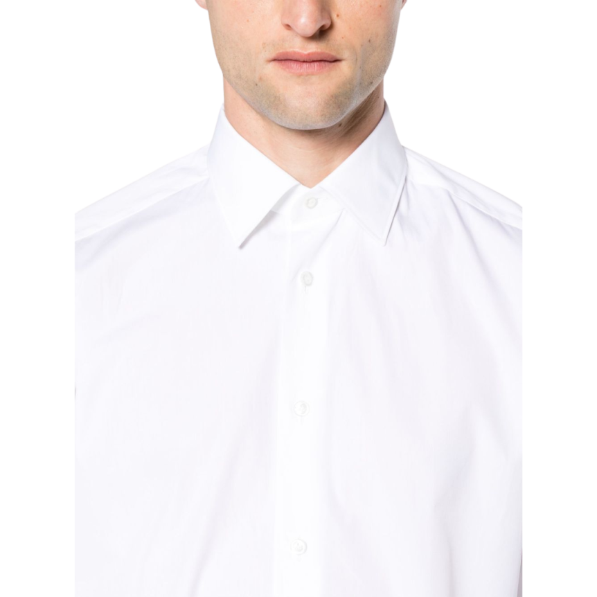 Chemise ZEGNA manche longue col italien popeline coton blanc
