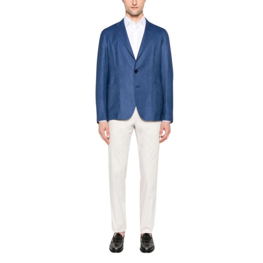 Chemise ZEGNA manche longue col italien popeline coton blanc