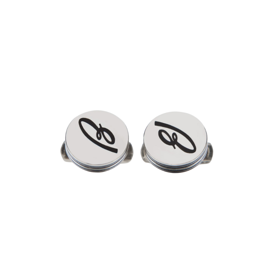 Boutons de manchette BRIONI argent rond B