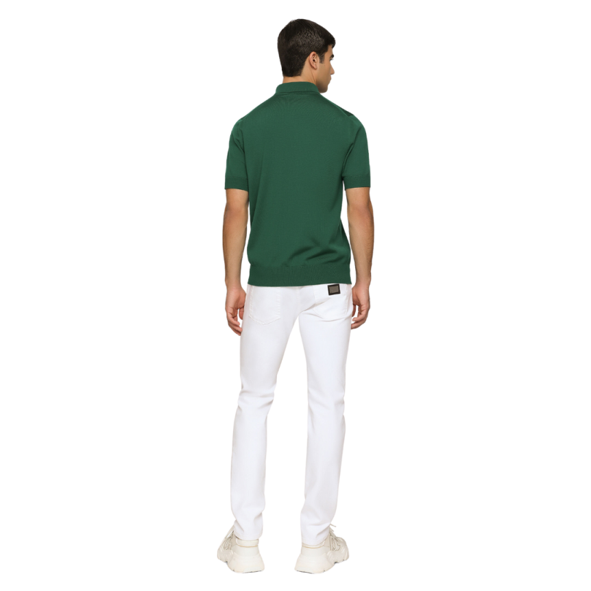 Jeans DOLCE & GABBANA Skinny denim stretch coton blanc plaque