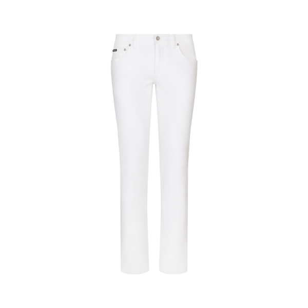 Jeans DOLCE & GABBANA Skinny denim stretch coton blanc plaque