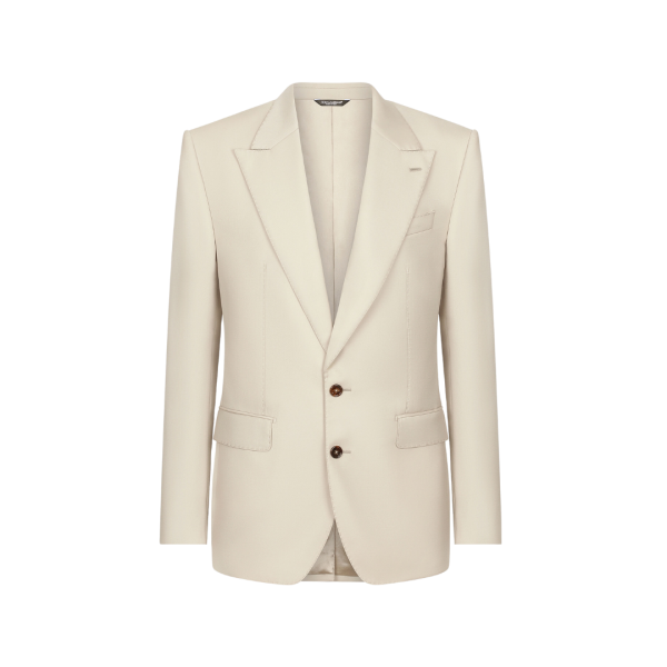 Veste Sicilia DOLCE & GABBANA simple boutonnage col flèche laine beige