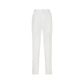 Pantalon coton stretch blanc étiquette plaque logo