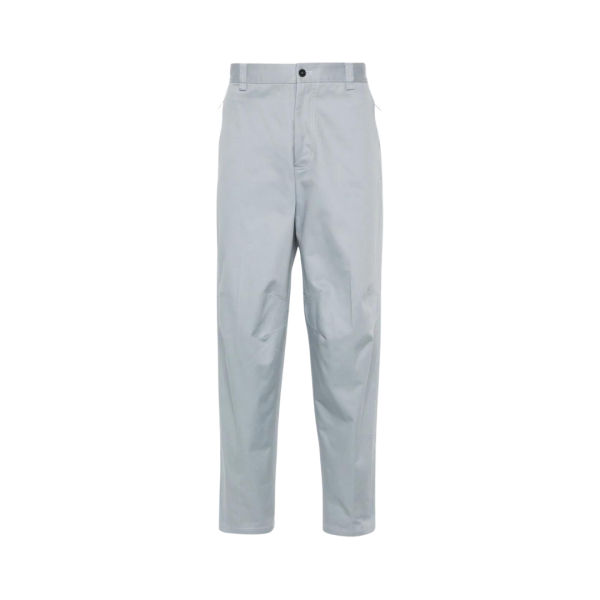Pantalon LANVIN Biker coupe droite coton gris bleu bas zippé