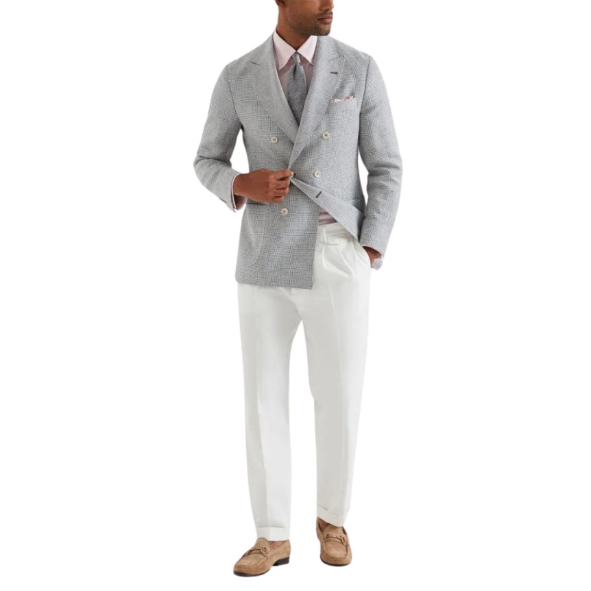 Chemise BRUNELLO CUCINELLI manche longue col boutonné coton rose