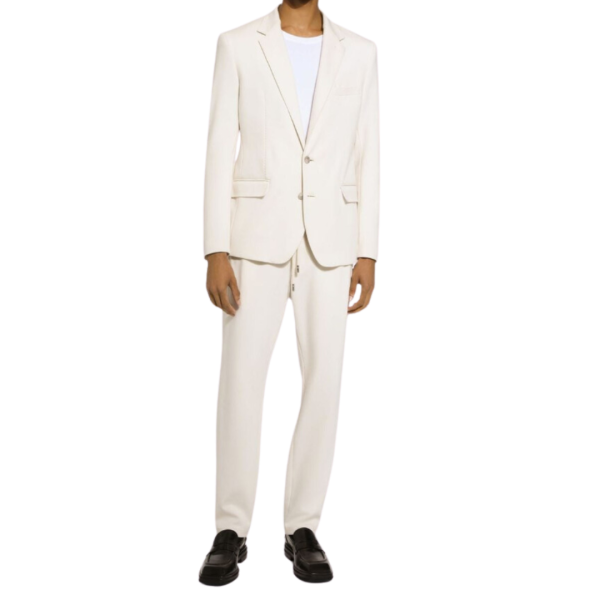 Veste blazer DOLCE & GABBANA simple boutonnage jersey écru