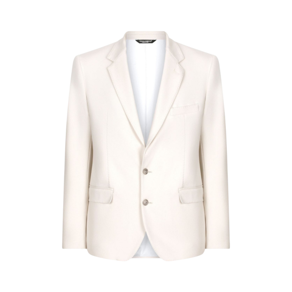 Veste blazer DOLCE & GABBANA simple boutonnage jersey écru