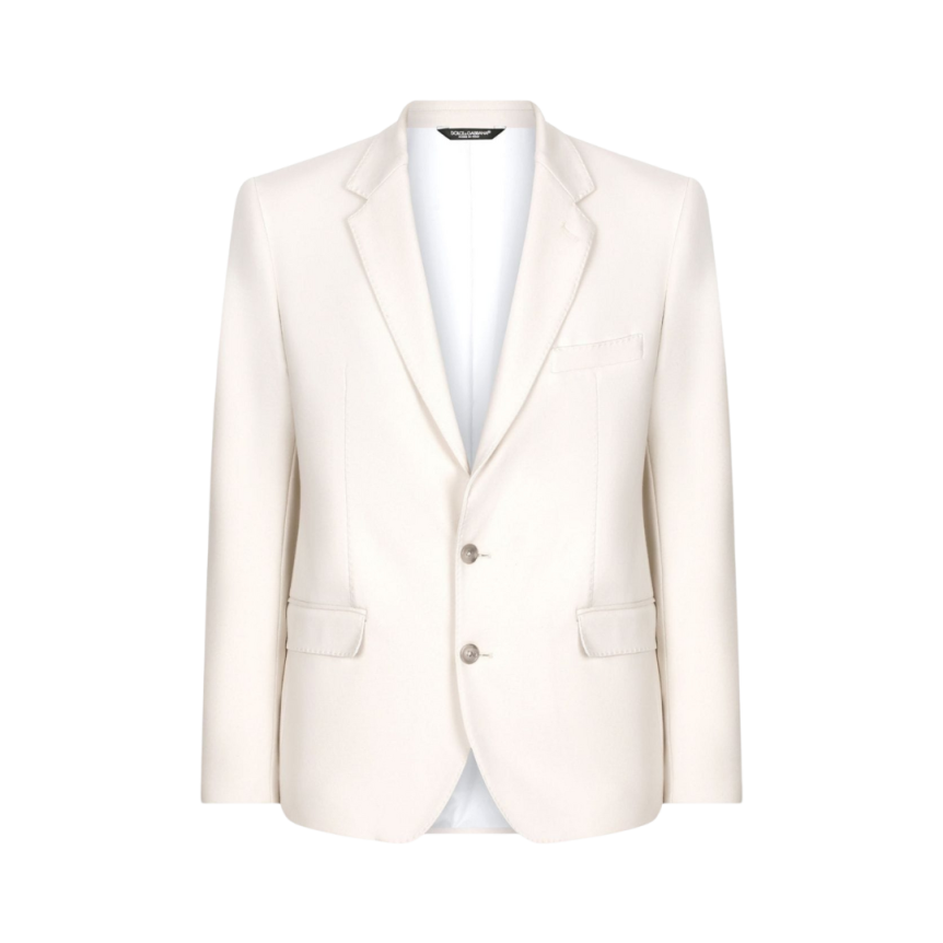 Veste blazer DOLCE & GABBANA simple boutonnage jersey écru