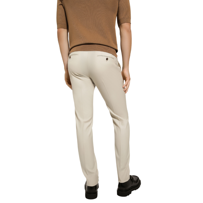 Pantalon ajusté DOLCE & GABBANA laine vierge beige