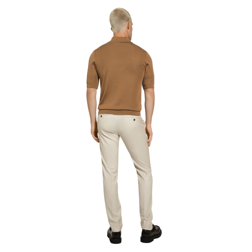 Pantalon ajusté DOLCE & GABBANA laine vierge beige