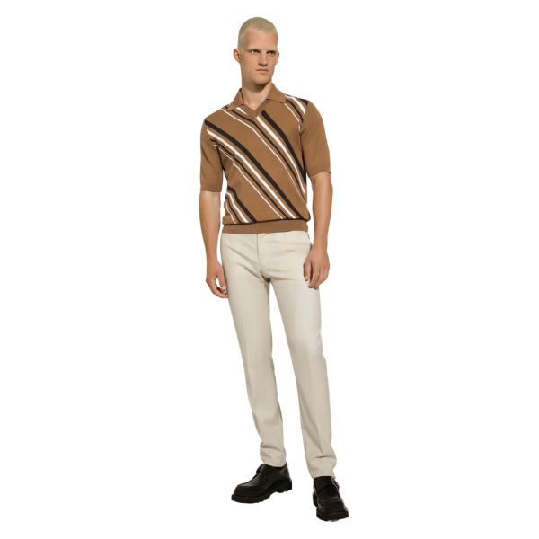 Pantalon ajusté DOLCE & GABBANA laine vierge beige