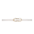 Ceinture fine cuir écru Boucle dorée