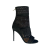 Bottines talon ouvertes resille perles noir