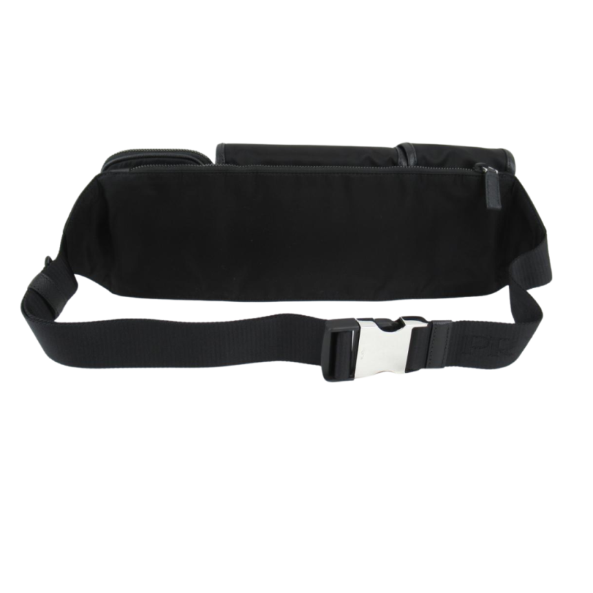 Sac banane à design multipoches nylon noir